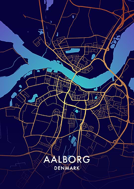 Aalborg, Denmark City Map