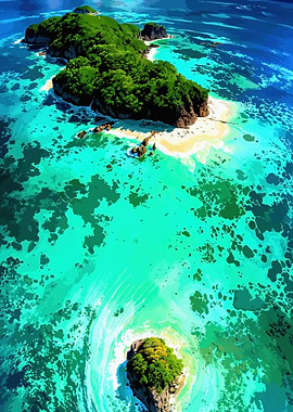 Tropical Island Aerial View
