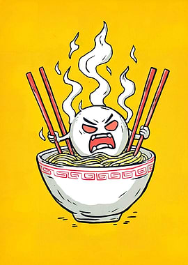 Angry Ramen Cartoon