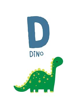 D is for Dino Illustration