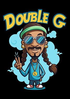 Cartoon Double G Character Illustration