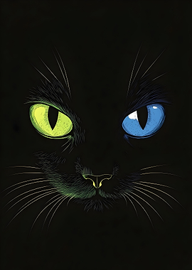 Heterochromatic Cat Portrait