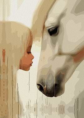 Girl and Horse Face to Face