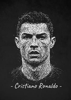 Cristiano Ronaldo Portrait Scribble Art