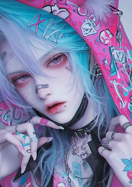 Pastel Goth Character Portrait
