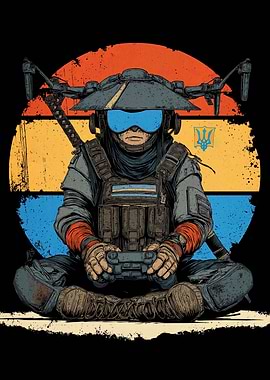 Cyberpunk Ukrainian Soldier Gaming