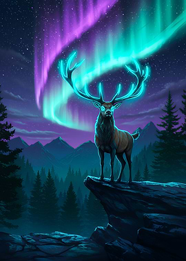 Deer Aurora Borealis