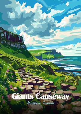 Giants Causeway Northern Ireland Landscape Art