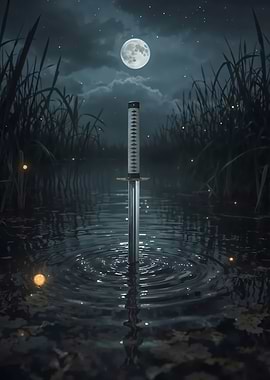 Katana's Moonlit Reflection