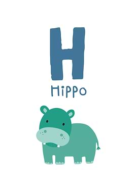 Hippo Alphabet Illustration