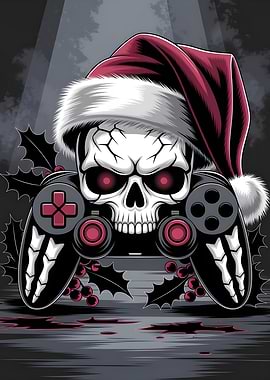 Christmas Skull Gamer
