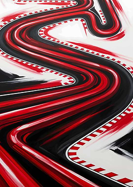 Abstract Racing Track Art
