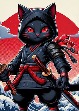 Ninja Cat Warrior Animal