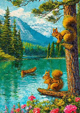 Squirrels by the Lake