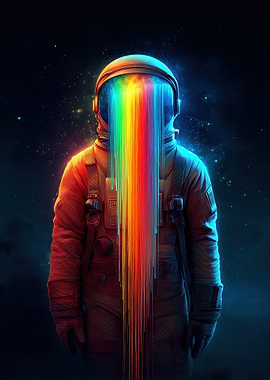 Rainbow Astronaut in Space
