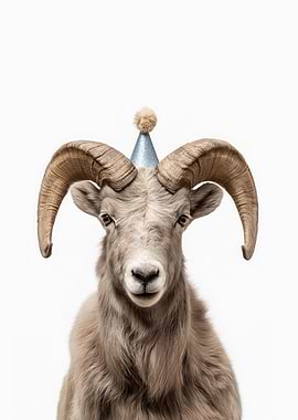 Ram with Party Hat