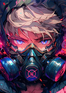 Anime Boy with Gas Mask