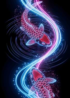 Neon Koi Fish