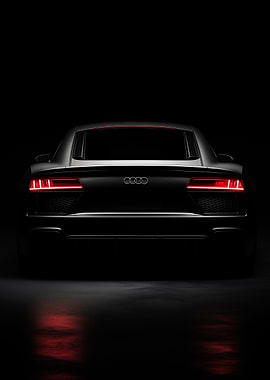 Audi R8 in dark Rear View