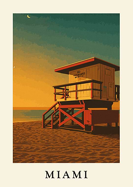 Miami Beach Lifeguard Tower Art Print