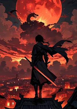 Samurai Dragon Blood Moon