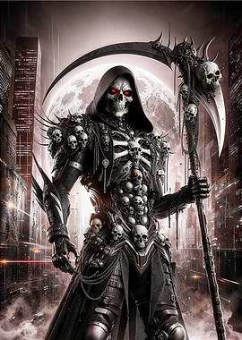 Grim Reaper in Cityscape