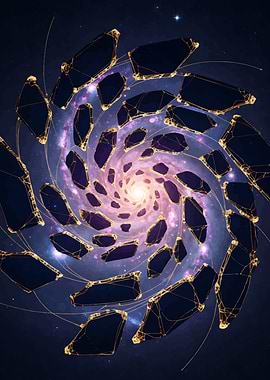 Abstract Galaxy with Geometric Shapes