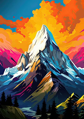 Colorful Mountain Landscape