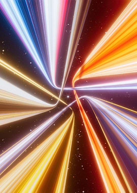 Abstract Light Trails in Space