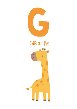 Giraffe with letter G illustration