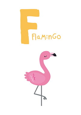 Flamingo Alphabet Illustration