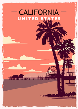 California United States Travel Poster