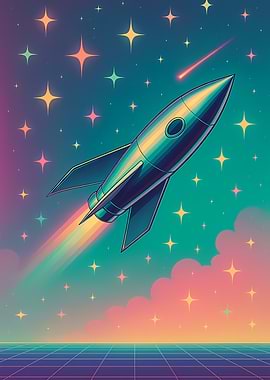 Retro Starlight Rocket Launch