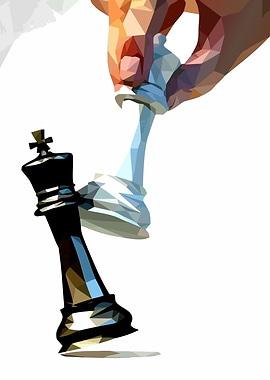 Chess Checkmate Low Poly Art