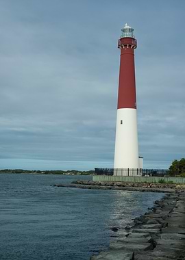 Barnegat Lighthouse on a Cloudy Day