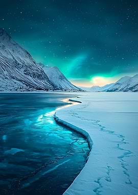 Frozen Path – Beneath the Northern Glow