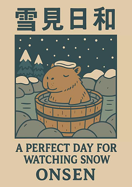Capybara in Onsen, Snow Day