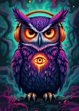 Owl Headphones Eye