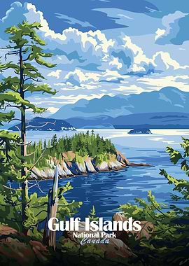 Gulf Islands National Park Canada Poster