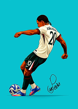 João Pedro Soccer Player Illustration
