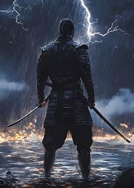 Samurai in Stormy Weather