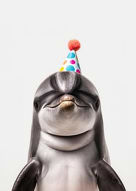 Cute Vaquita with Party Hat