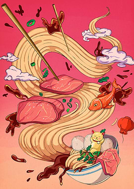 Ramen Bowl Cat Goldfish