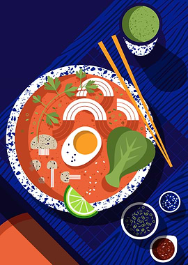 Ramen Bowl Illustration