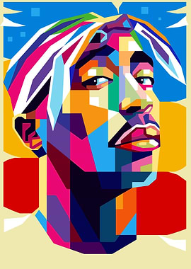 Colorful Tupac Shakur Portrait
