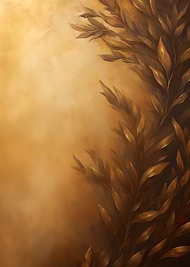 Golden Leaves Abstract art