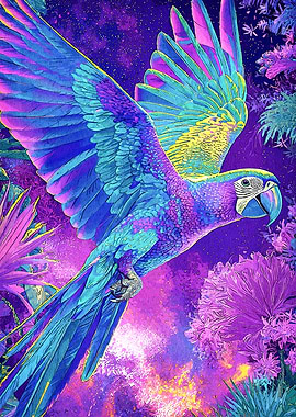 Colorful Parrot Flight