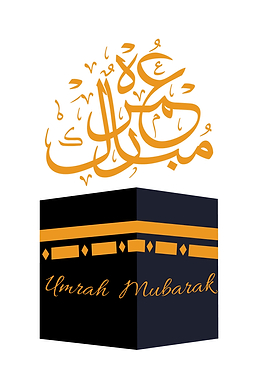 Umrah Mubarak with Kaaba illustration