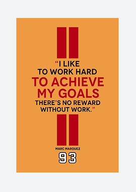 Marc Marquez Motivational Quote Poster