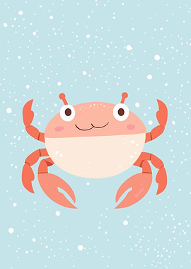 Cute Cartoon Crab Illustration
